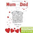 C75 BEAR COUPLE HOLDING GLASSES MUM AND DAD ANNIVERSARY PICCADILLY 6S