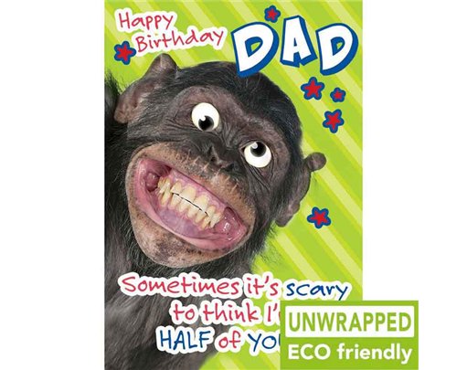 C75 GRINNING CHIMP DAD BIRTHDAY PICCADILLY 6S