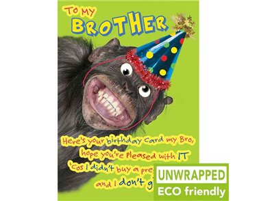 C75 GRINNING CHIMP BROTHER BIRTHDAY PICCADILLY 6S