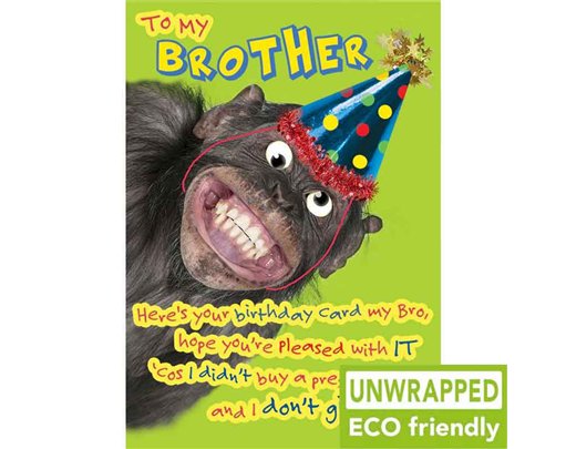 C75 GRINNING CHIMP BROTHER BIRTHDAY PICCADILLY 6S