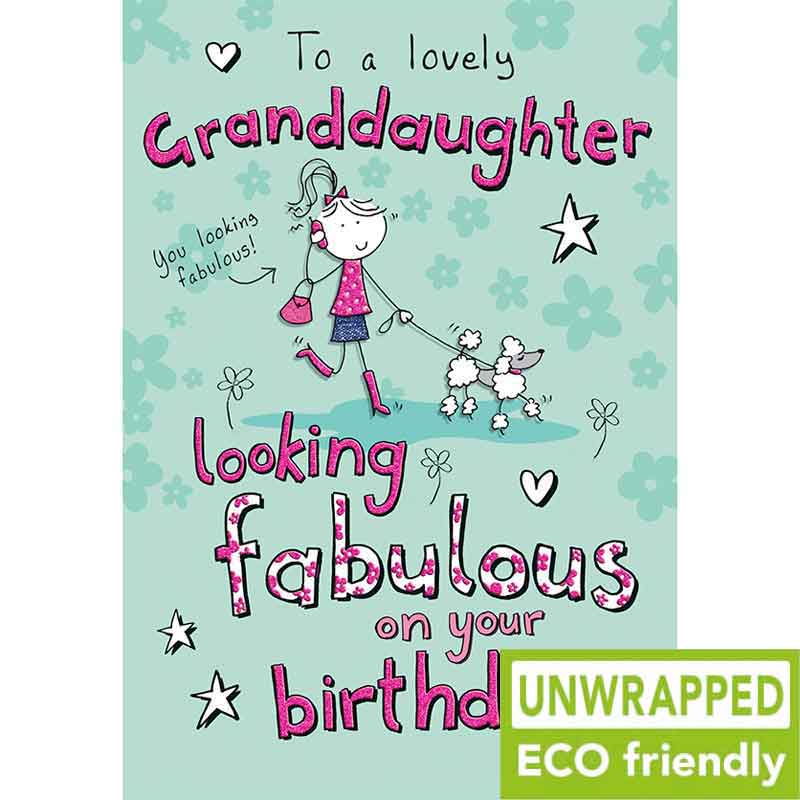 C75 GIRL WITH POODLE GRANDDAUGHTER BIRTHDAY PICCADILLY 6S