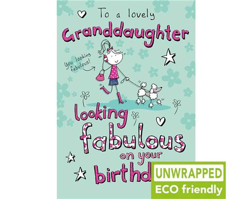 C75 GIRL WITH POODLE GRANDDAUGHTER BIRTHDAY PICCADILLY 6S