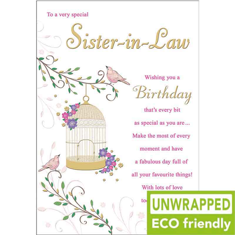 C75 BIRDCAGE HANGING SISTER IN LAW BIRTHDAY PICCADILLY 6S