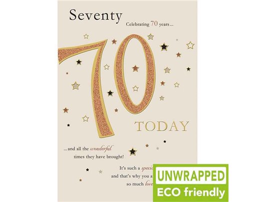 C75 TEXT AND STARS AGE 70 PICCADILLY 6S