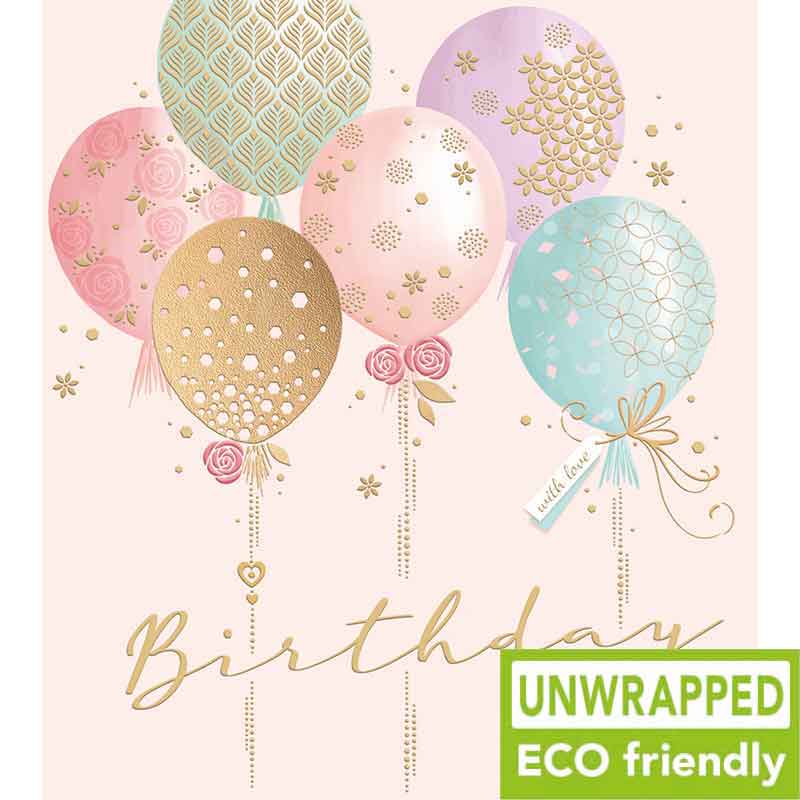 160mm SQ PASTEL BALLOONS OPEN BIRTHDAY ELITE 6S