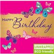 160mm SQ BUTTEFLIES ON PINK OPEN BIRTHDAY ELITE 6S