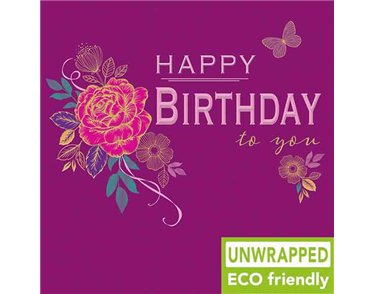 160mm SQ FLORAL ON PURPLE OPEN BIRTHDAY ELITE 6S