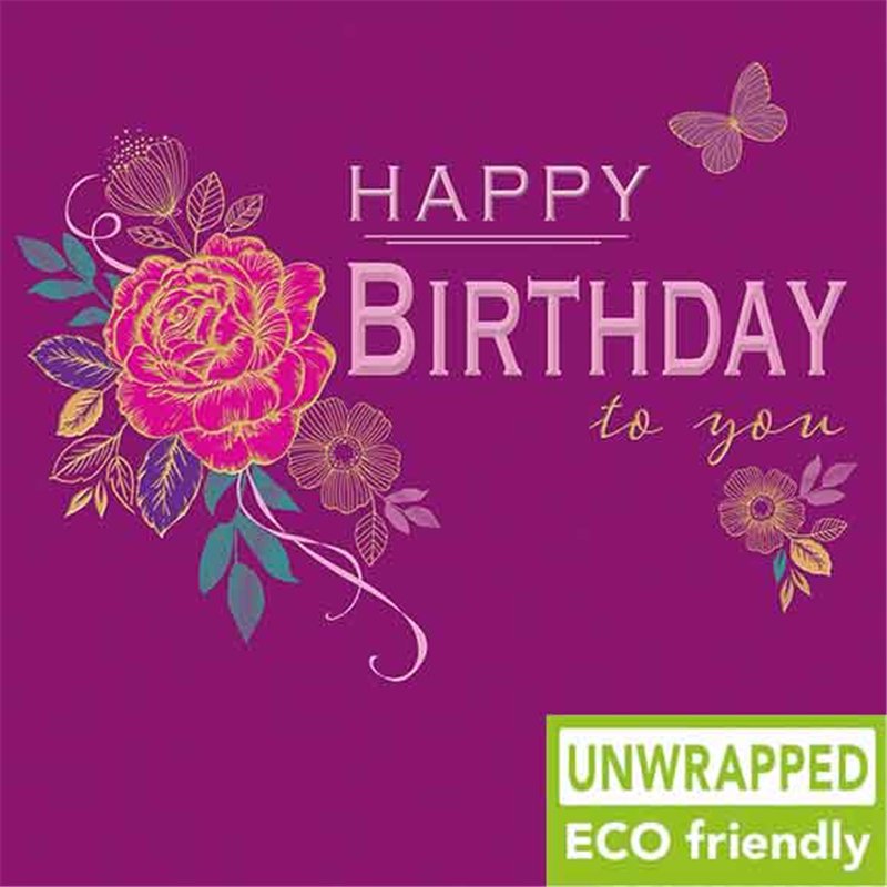 160mm SQ FLORAL ON PURPLE OPEN BIRTHDAY ELITE 6S