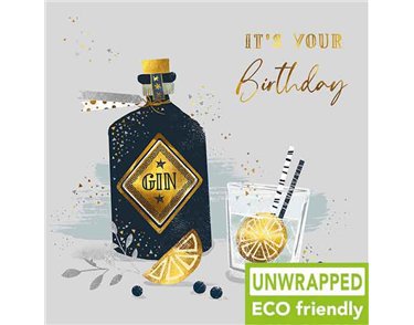 160mm SQ GIN BOTTLE OPEN BIRTHDAY ELITE 6S