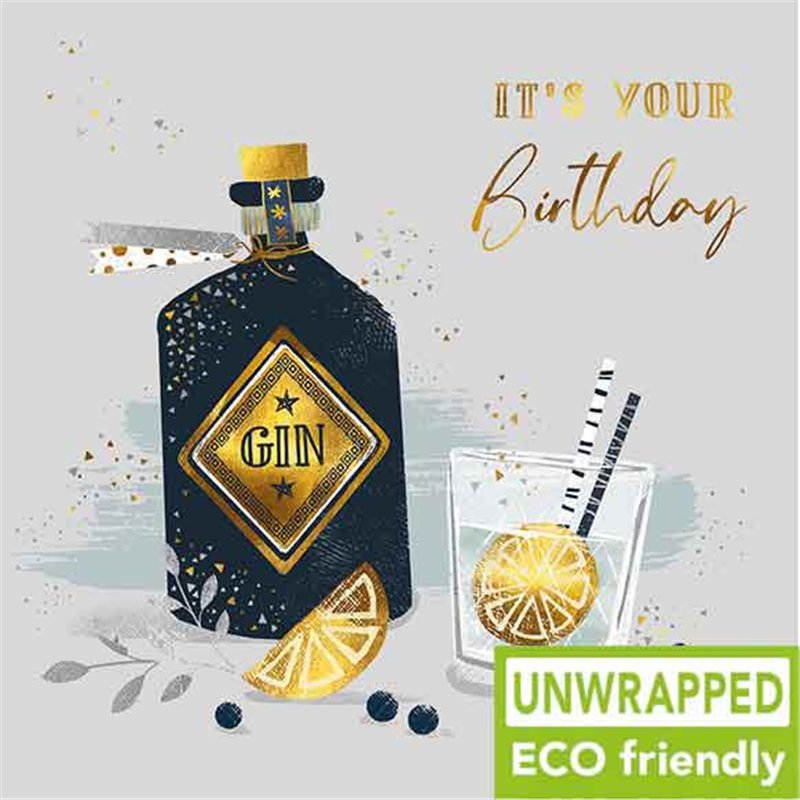 160mm SQ GIN BOTTLE OPEN BIRTHDAY ELITE 6S