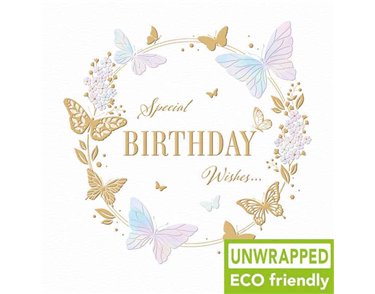 160mm SQ BUTTERFLY CIRCLE OPEN BIRTHDAY ELITE 6S
