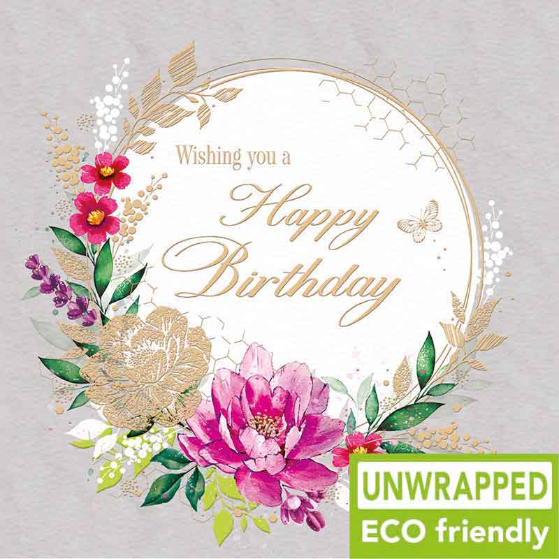 160mm SQ FLORAL WREATH OPEN BIRTHDAY ELITE 6S