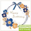160mm SQ BLUE WREATH BIRTHDAY ELITE 6S