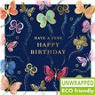 160mm SQ COLOURED BUTTERFLIES OPEN BIRTHDAY ELITE 6S
