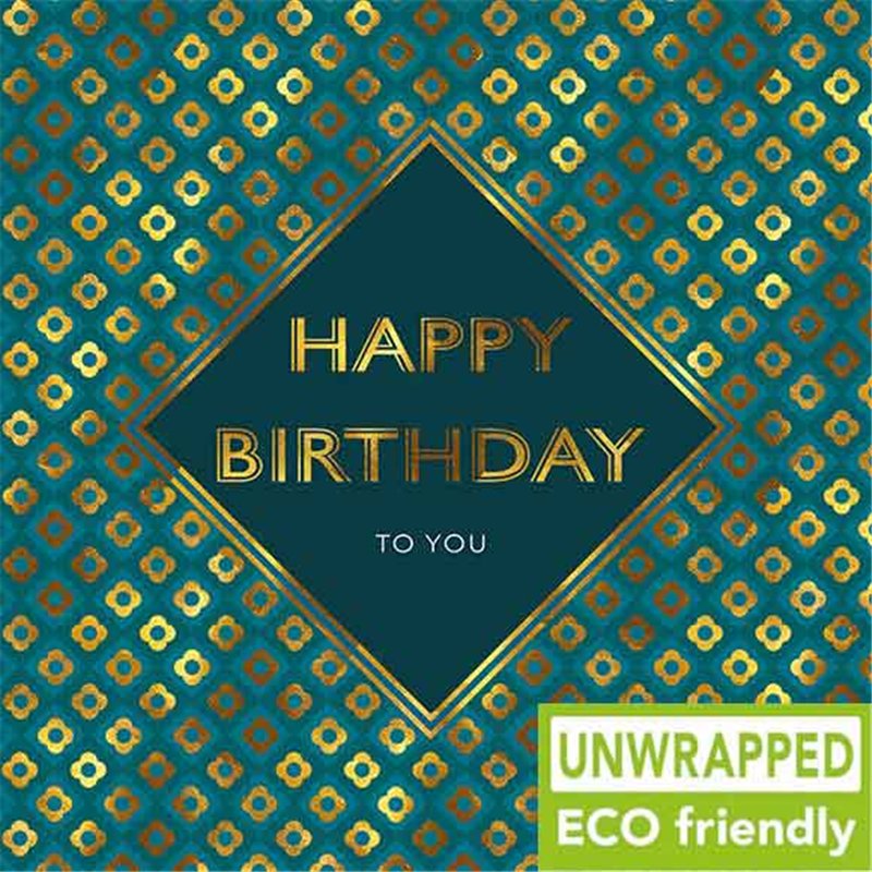 160mm SQ TEAL PATTERN OPEN BIRTHDAY ELITE 6S