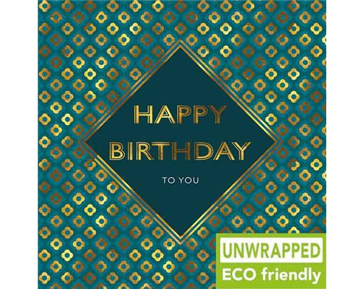 160mm SQ TEAL PATTERN OPEN BIRTHDAY ELITE 6S