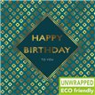 160mm SQ TEAL PATTERN OPEN BIRTHDAY ELITE 6S