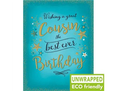 C50 STARS ON TEAL MALE COUSIN BIRTHDAY GOLD DUST 6S
