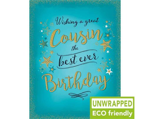 C50 STARS ON TEAL MALE COUSIN BIRTHDAY GOLD DUST 6S
