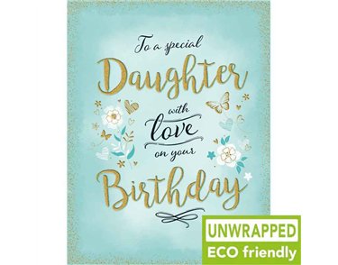 C50 FLOWERS ON AQUA DAUGHTER BIRTHDAY GOLD DUST 6S