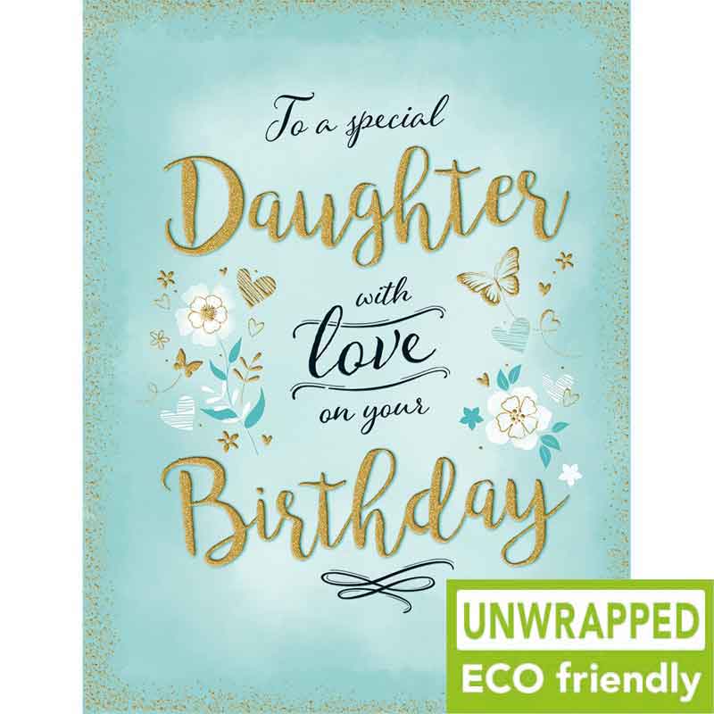 C50 FLOWERS ON AQUA DAUGHTER BIRTHDAY GOLD DUST 6S