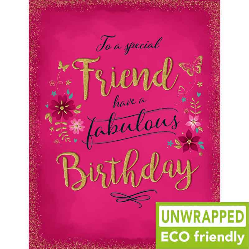 C50 FLOWERS ON DARK PINK FEMALE FRIEND BIRTHDAY GOLD DUST 6S
