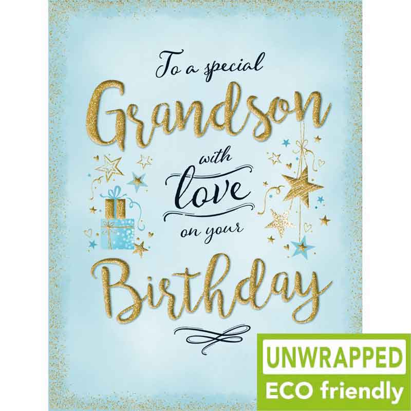 C50 STARS ON PALE BLUE GRANDSON BIRTHDAY GOLD DUST 6S
