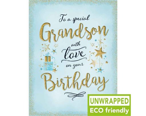 C50 STARS ON PALE BLUE GRANDSON BIRTHDAY GOLD DUST 6S