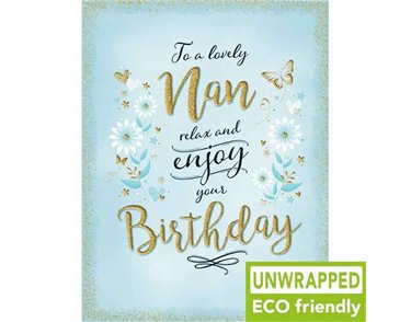 C50 FLOWERS ON PALE BLUE NAN BIRTHDAY GOLD DUST 6S