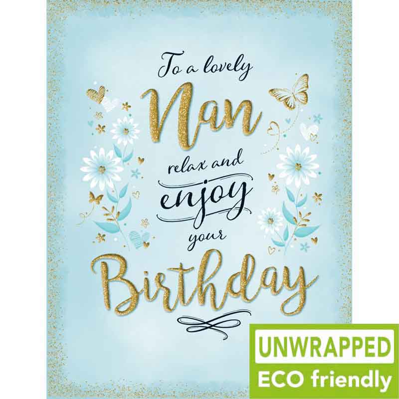 C50 FLOWERS ON PALE BLUE NAN BIRTHDAY GOLD DUST 6S