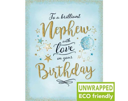 C50 BALLONS ON PALE BLUE NEPHEW BIRTHDAY GOLD DUST 6S