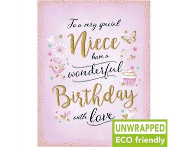 C50 CUPCAKE ON PINK NIECE BIRTHDAY GOLD DUST 6S