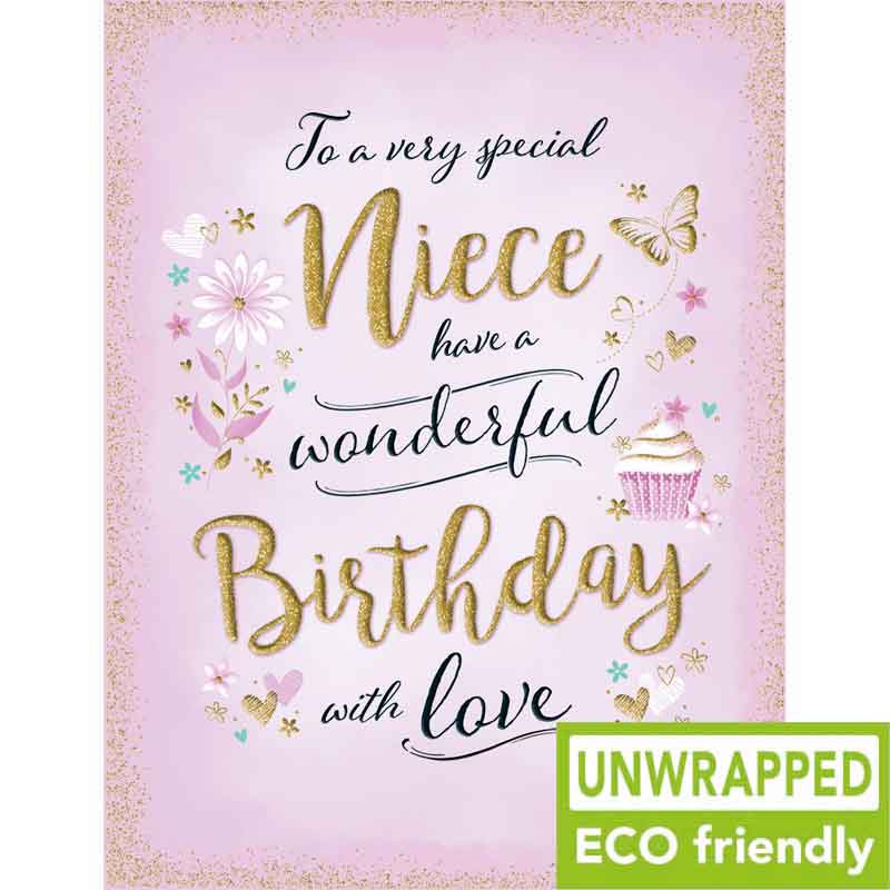 C50 CUPCAKE ON PINK NIECE BIRTHDAY GOLD DUST 6S