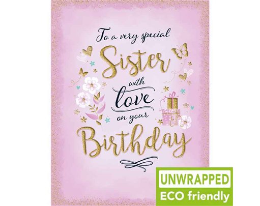 C50 FLOWER & GIFTS ON PINK SISTER BIRTHDAY GOLD DUST 6S