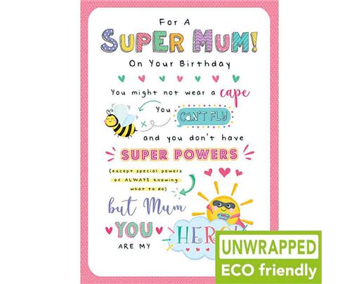 C75 SUPER MUM HERO BIRTHDAY HAPPY DAYS 6S
