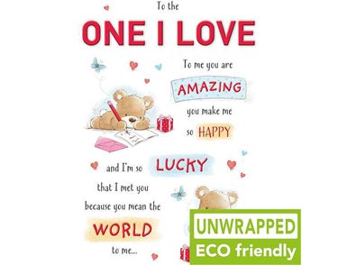 C75 BEAR WRITING & HEART ONE I LOVE BIRTHDAY HAPPY HUGS 6S