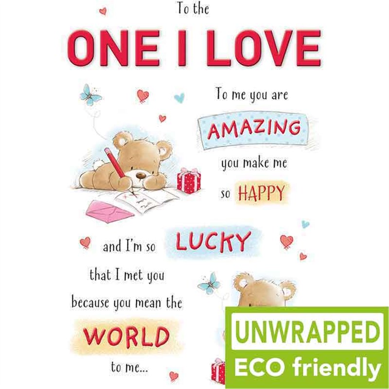 C75 BEAR WRITING & HEART ONE I LOVE BIRTHDAY HAPPY HUGS 6S