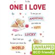 C75 BEAR WRITING & HEART ONE I LOVE BIRTHDAY HAPPY HUGS 6S