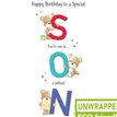 C75 BEARS BEHIND TEXT SON BIRTHDAY HAPPY HUGS 6S