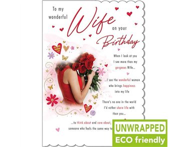 C75 LADY WITH ROSES WIFE BIRTHDAY WITH LOVE 6S