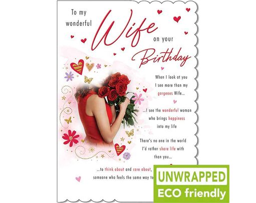 C75 LADY WITH ROSES WIFE BIRTHDAY WITH LOVE 6S