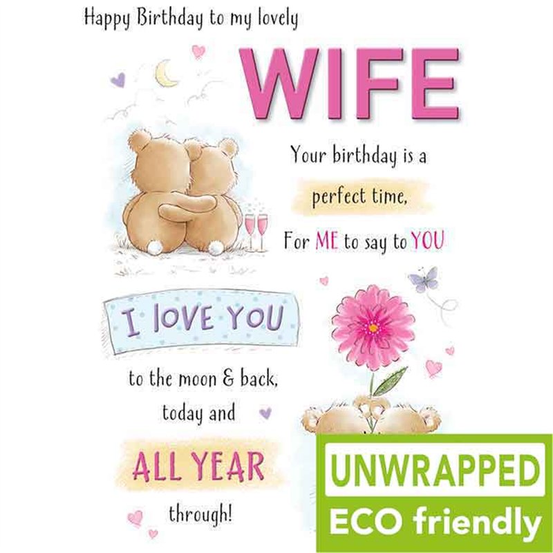 C75 BEAR COUPLE WIFE BIRTHDAY HAPPY HUGS 6S