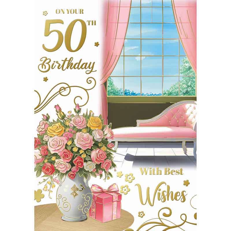 C50 TRAD FEMALE 50TH BIRTHDAY SILVERLINE 12S