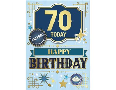 C50 TRAD MALE 70TH BIRTHDAY SILVERLINE 12S