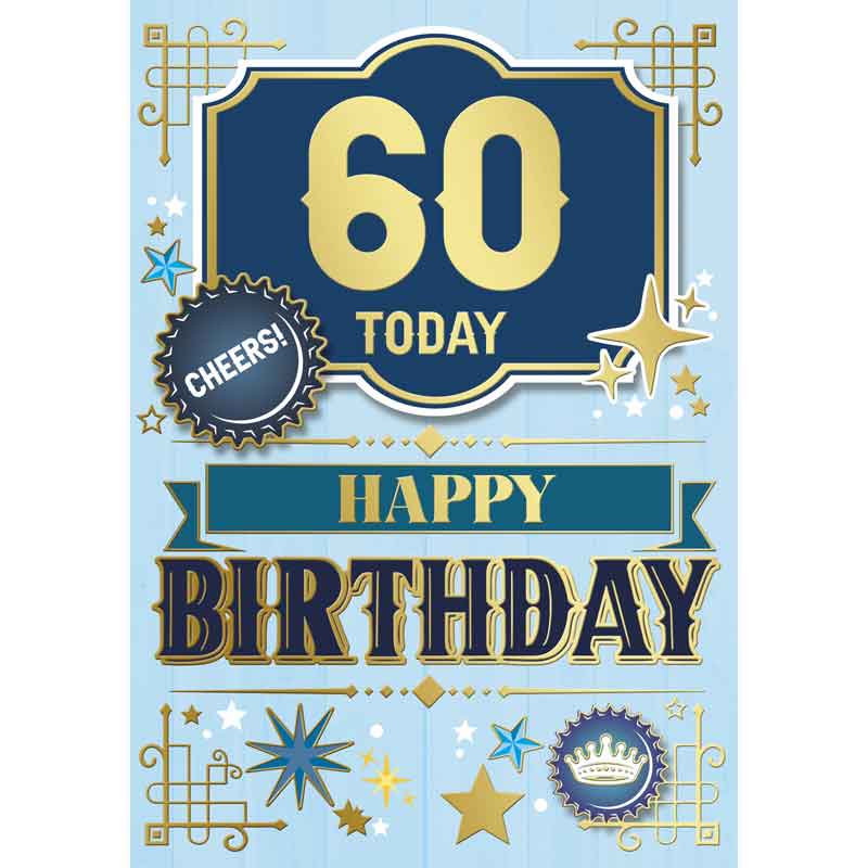 C50 TRAD MALE 60TH BIRTHDAY SILVERLINE 12S