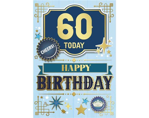 C50 TRAD MALE 60TH BIRTHDAY SILVERLINE 12S