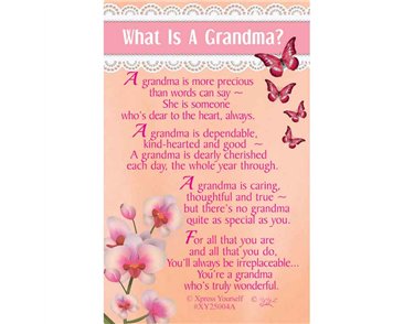 C25 WHAT IS A GRANDMA KEEPSAKE CARD 6S