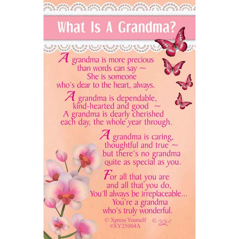 C25 WHAT IS A GRANDMA KEEPSAKE CARD 6S