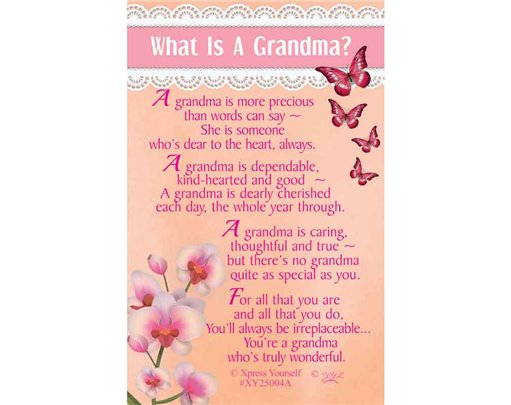 C25 WHAT IS A GRANDMA KEEPSAKE CARD 6S