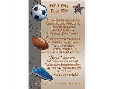 C25 A VERY DEAR SON KEEPSAKE CARD 6S